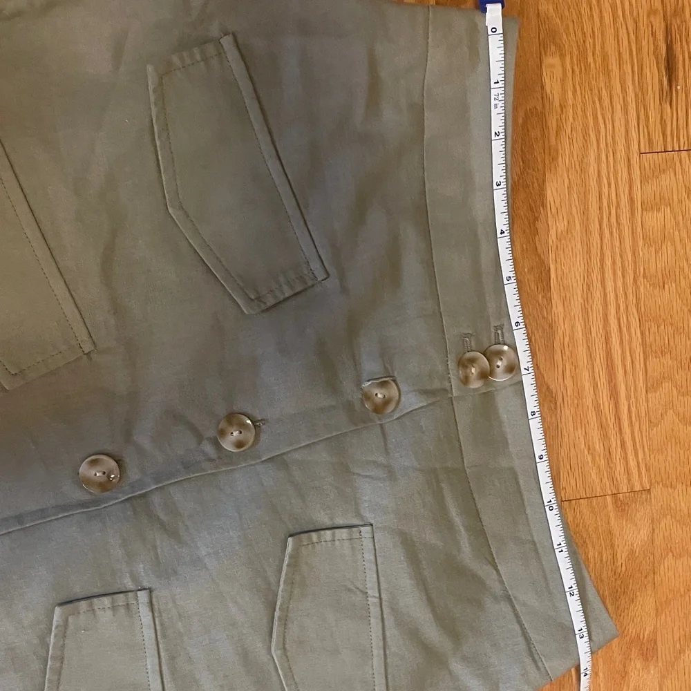 Anthropologie Olive Button-Front Midi Skirt—-never worn!
